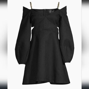 Line & Dot size XS black Evelyn Cut-Out chain tank puff sleeve Mini dress NWOT